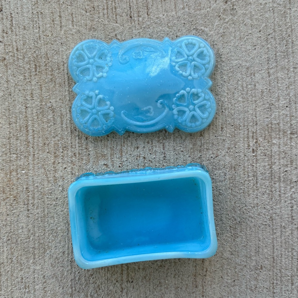Vintage Glass Trinket Box with Lid